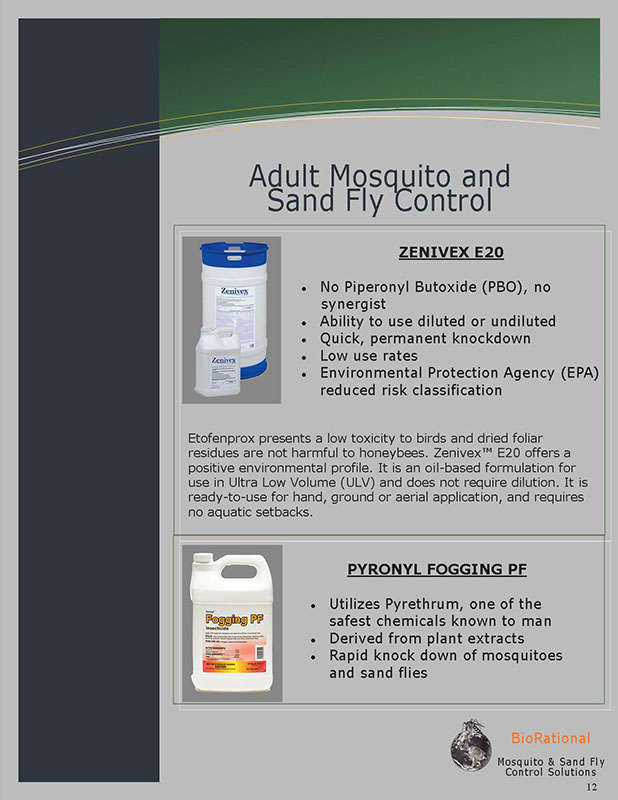 Brochure page 12 Zenivex E20 and Pyronyl Fogging PF mosquito control