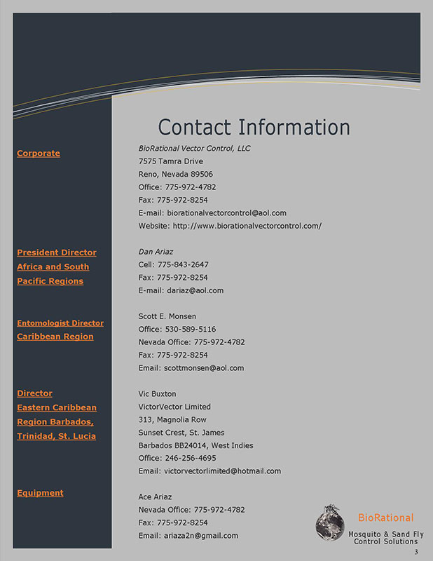 Brochure page 3 contact information Dan Ariaz
