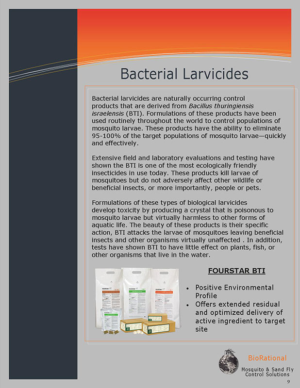 Brochure page 9 Safe bacterial larvicides using Fourstar BTI